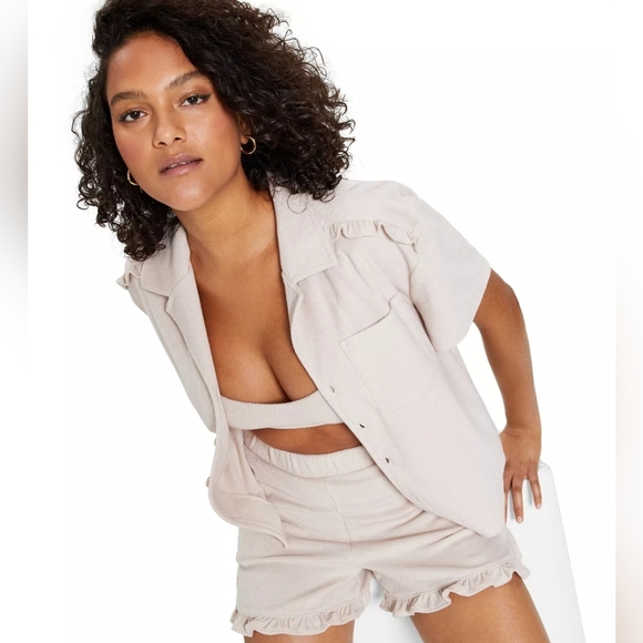 Bar III Tops - Bar III Terry Camp Shirt (NWT)